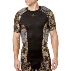 adidas Adult Techfit Gold Foil Padded Football Black/Gold Foil Shirt