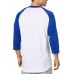 adidas Adult Triple Stripe 3/4 Sleeve Baseball Practice Blue Surf Shirt