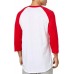 adidas Adult Triple Stripe 3/4 Sleeve Baseball Practice Red Tango Shirt