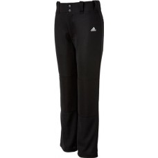 adidas Boys' Triple Stripe Open Bottom Baseball Black Pants