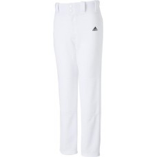 adidas Boys' Triple Stripe Open Bottom Baseball White Pants