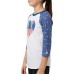 adidas Girls' Destiny 3/4 Sleeve Printed Softball Graphic Blue Star Print Shirt