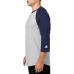 adidas Men's Triple Stripe 3/4 Sleeve Heather Baseball Navy Shirt