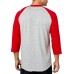 adidas Men's Triple Stripe 3/4 Sleeve Heather Baseball Red Tango Shirt