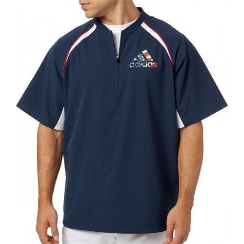 adidas Men's Triple Stripe America Baseball Navy Jacket adidas Men's Triple Stripe America Baseball Navy Jacket