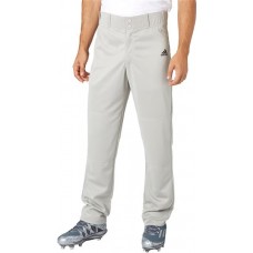 adidas Men's Triple Stripe Open Bottom Baseball Grey Baseball Pants