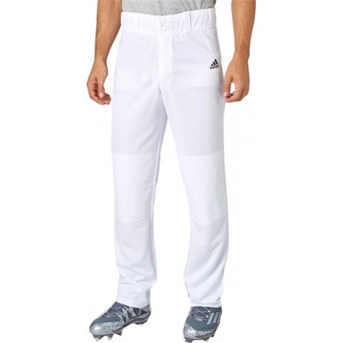 adidas Men's Triple Stripe Open Bottom Baseball White Pants adidas Men's Triple Stripe Open Bottom Baseball White Pants