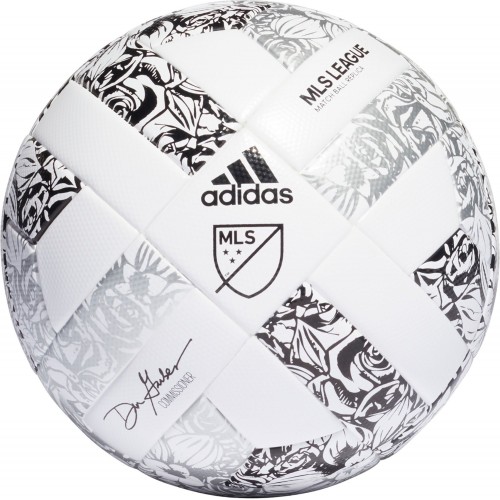 adidas MLS League NFHS Soccer White/Silver Met/Black Ball adidas MLS League NFHS Soccer White/Silver Met/Black Ball