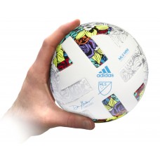 adidas MLS Mini Soccer White/Solar Yellow/Blue Ball