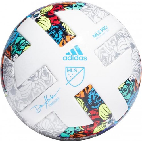 adidas MLS Pro Soccer White/Solar Yellow/Blue Ball adidas MLS Pro Soccer White/Solar Yellow/Blue Ball