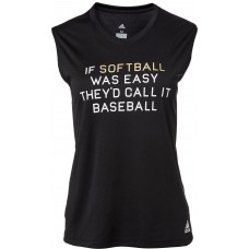 adidas Women's Sleeveless Softball Graphic Blk If Softball Was Easy T-Shirt adidas Women's Sleeveless Softball Graphic Blk If Softball Was Easy T-Shirt