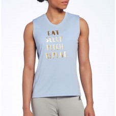 adidas Women's Sleeveless Softball Graphic Purple Pitch Repeat T-Shirt