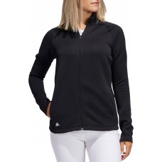 adidas Women's Textured Full-Zip Golf Black Jacket adidas Women's Textured Full-Zip Golf Black Jacket