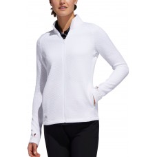 adidas Women's Textured Full-Zip Golf White Jacket