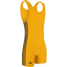adidas Youth 3-Stripe Wrestling Gold/Black Singlet