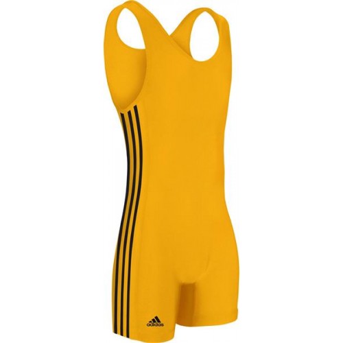 adidas Youth 3-Stripe Wrestling Gold/Black Singlet adidas Youth 3-Stripe Wrestling Gold/Black Singlet