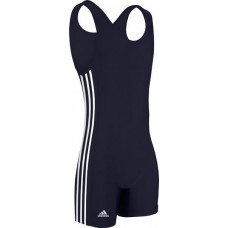 adidas Youth 3-Stripe Wrestling Navy/White Singlet