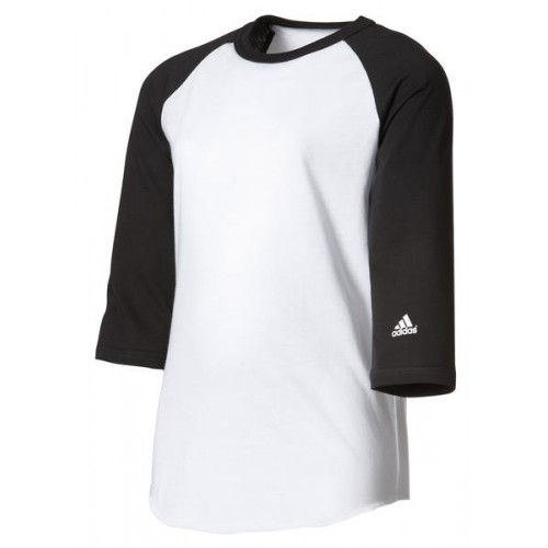 adidas Youth Triple Stripe 3/4 Sleeve Baseball Practice Black Shirt adidas Youth Triple Stripe 3/4 Sleeve Baseball Practice Black Shirt