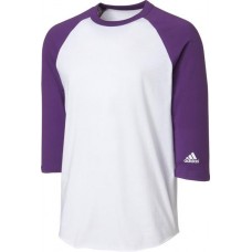 adidas Youth Triple Stripe 3/4 Sleeve Baseball Practice Currant Shirt adidas Youth Triple Stripe 3/4 Sleeve Baseball Practice Currant Shirt