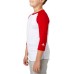 adidas Youth Triple Stripe 3/4 Sleeve Baseball Practice Red Tango Shirt