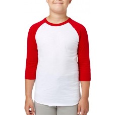 adidas Youth Triple Stripe 3/4 Sleeve Baseball Practice Red Tango Shirt