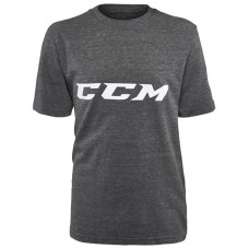 CCM Junior Core Tri-Blend T-Shirt, Dk Gray Heather/White