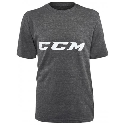CCM Junior Core Tri-Blend T-Shirt, Dk Gray Heather/White