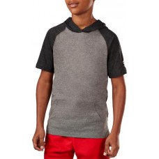EvoShield Boys' Lightweight Short Sleeve Grey/Black Hoodie EvoShield Boys' Lightweight Short Sleeve Grey/Black Hoodie