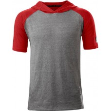 EvoShield Men's Lightweight Short Sleeve Grey/Scarlet Hoodie