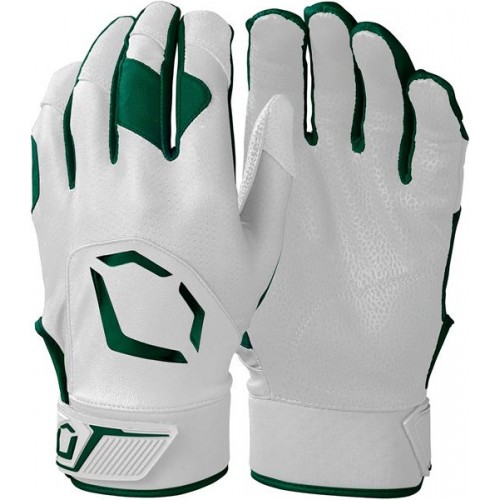 EvoShield Standout Adult Batting White/Dark Green Gloves EvoShield Standout Adult Batting White/Dark Green Gloves