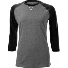Evoshield Women's Poly/Cotton Mid Sleeve Black Heather Shirt Evoshield Women's Poly/Cotton Mid Sleeve Black Heather Shirt