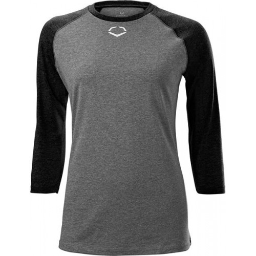 Evoshield Women's Poly/Cotton Mid Sleeve Black Heather Shirt Evoshield Women's Poly/Cotton Mid Sleeve Black Heather Shirt