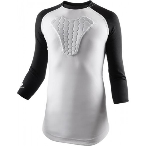 McDavid Youth HEX 3/4 Sleeve Sternum White/Black Shirt McDavid Youth HEX 3/4 Sleeve Sternum White/Black Shirt