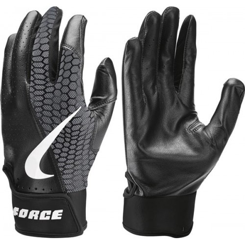 Nike Adult Force Edge Batting Black/Black/White Gloves Nike Adult Force Edge Batting Black/Black/White Gloves