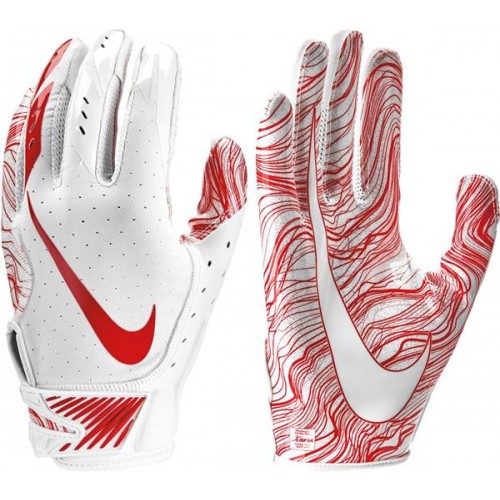 Nike Adult Vapor Jet 5.0 Receiver White/University Red Gloves Nike Adult Vapor Jet 5.0 Receiver White/University Red Gloves