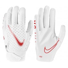 Nike Adult Vapor Jet 6.0 Receiver White/White/University Rd Gloves