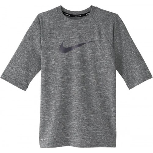 Nike Boys' Heather Hydro Half Sleeve Rash Black Guard Nike Boys' Heather Hydro Half Sleeve Rash Black Guard