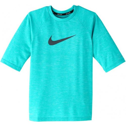 Nike Boys' Heather Hydro Half Sleeve Rash Oracle Aqua Guard Nike Boys' Heather Hydro Half Sleeve Rash Oracle Aqua Guard