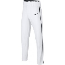 Nike Boys' Swoosh Piped Dri-FIT Baseball White/Black Pants
