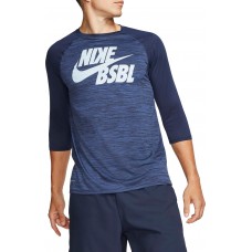 Nike Men's Velocity Legend 3/4 Sleeve Baseball College Navy Top Nike Men's Velocity Legend 3/4 Sleeve Baseball College Navy Top