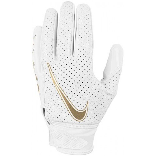 Nike Youth Vapor Jet 6.0 Receiver White/White/Metallic Gold Gloves Nike Youth Vapor Jet 6.0 Receiver White/White/Metallic Gold Gloves
