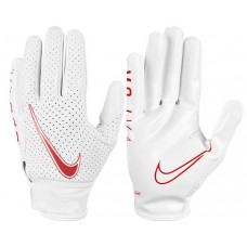 Nike Youth Vapor Jet 6.0 Receiver White/White/University Rd Gloves