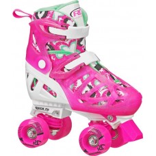 Roller Derby Girls' Trac Star Adjustable Roller White/Pink Skates