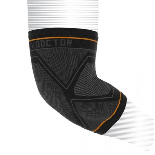 Shock Doctor Compression Knit Elbow Sleeve w/ Gel Black/Grey Support Shock Doctor Compression Knit Elbow Sleeve w/ Gel Black/Grey Support