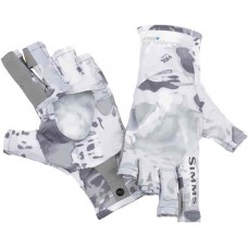 Simms Men's SolarFlex UPF Sun Cloud Camo Grey Glove