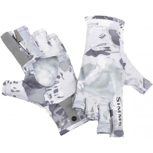 Simms Men's SolarFlex UPF Sun Cloud Camo Grey Glove Simms Men's SolarFlex UPF Sun Cloud Camo Grey Glove