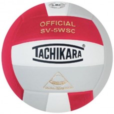 Tachikara SV-5WSC Indoor Volleyball, Scarlet/White/Silver