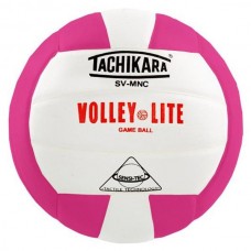 Tachikara Volley-Lite Indoor Volleyball, White/Pink