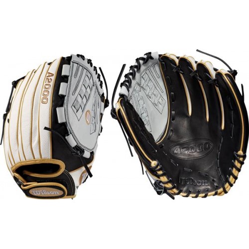 Wilson 12.5'' V125 A2000 SuperSkin Series Fastpitch White/Black/Gold Glove Wilson 12.5'' V125 A2000 SuperSkin Series Fastpitch White/Black/Gold Glove