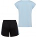 adidas Girls' 2 Piece Graphic T-Shirt and Mesh Shorts Clear Sky Set